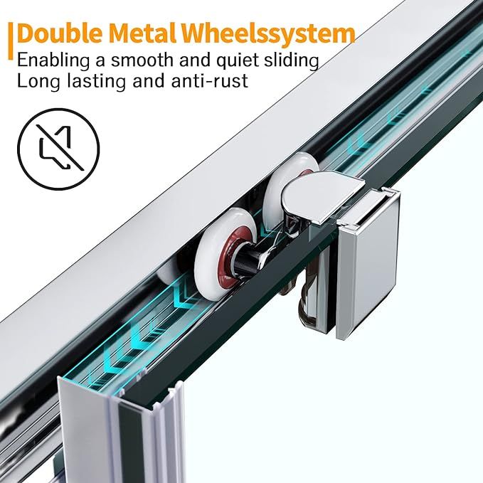 NILE 1400 x 800mm Sliding Shower Enclosure Shower Cubicle Door + Side Panel