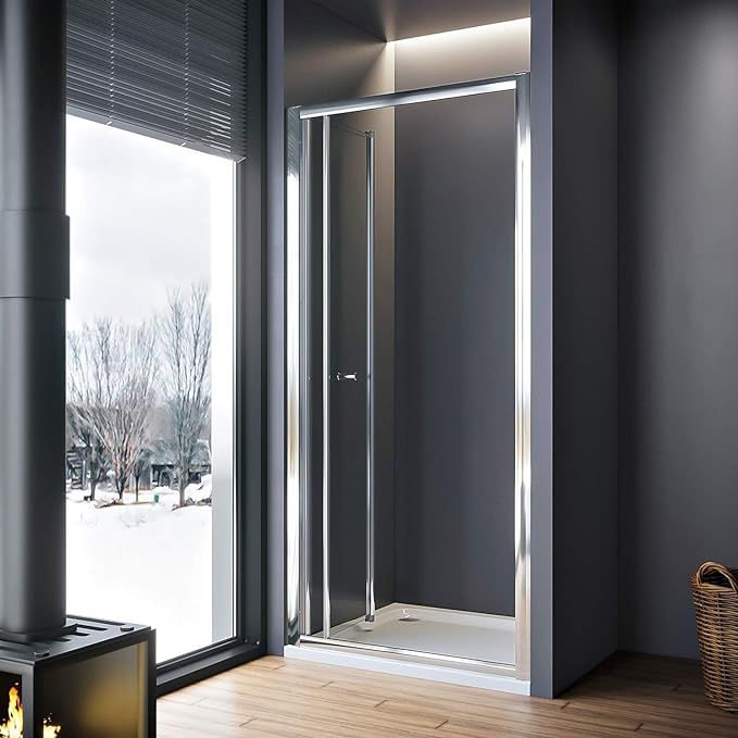 NILE 900mm Frameless Bifold Hinged Shower Door Shower Screen