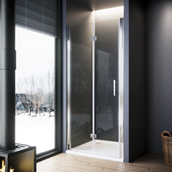 NILE 700mm Frameless Bi-fold Hinged Shower Door Shower Screen