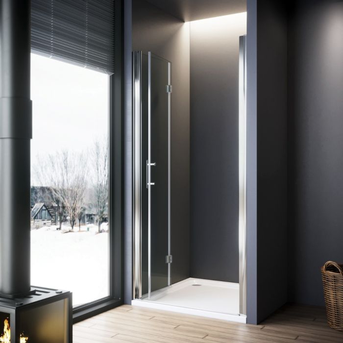 NILE 1000mm Frameless Bifold Hinged Shower Door Shower Screen