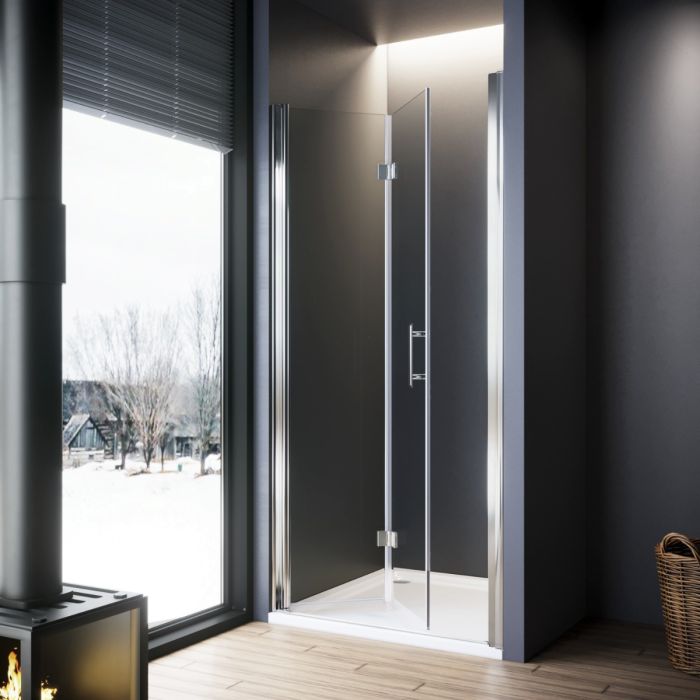 NILE 760mm Frameless Bi-fold Hinged Shower Door Shower Screen