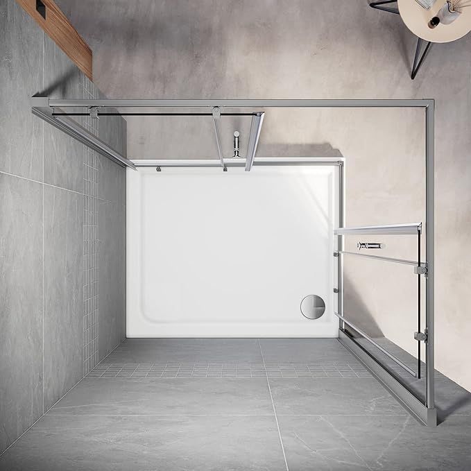 NILE 800 x 700 mm Sliding Corner Entry Shower Enclosure Door Cubicle