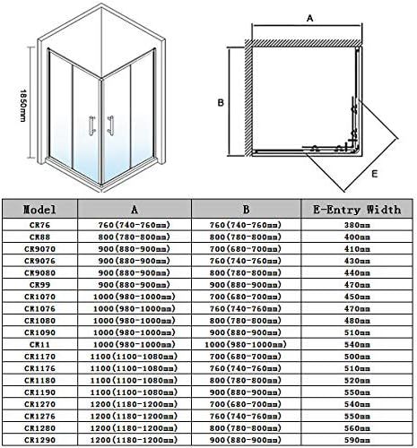 NILE 800 x 700 mm Sliding Corner Entry Shower Enclosure Door Cubicle