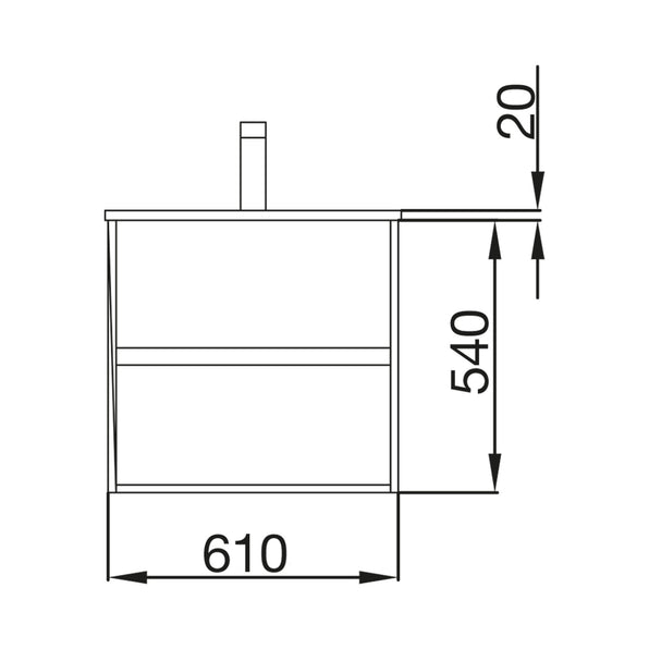 Noja 600mm Wall Hung Vanity Unit 2 Drawer Gloss White + Basin