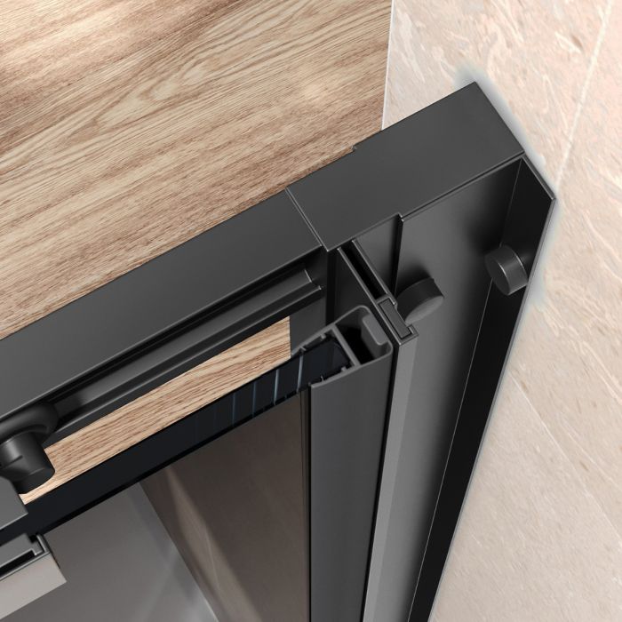 NILE 1200x800mm Black Sliding Shower Door with side panel Shower Enclosure