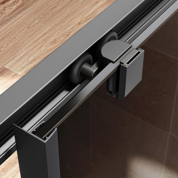 NILE 1000x800mm Black Sliding Shower Door with side panel Shower Enclosure