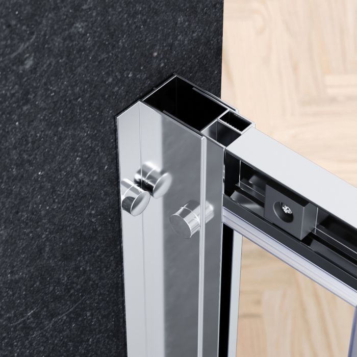 NILE 1600x700mm Sliding Shower Enclosure 8mm Easy Clean Nano Glass Shower Cubicle