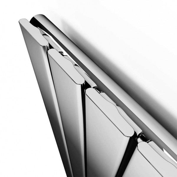 NILE 1800x452mm Designer Chrome Vertical Flat Panel Column Radiator