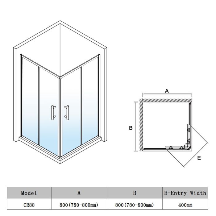NILE 900 x 900 mm Framed Corner Entry Square Shower Enclosure Cubicle