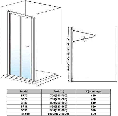 NILE 800mm Framed Bifold Shower Door 5mm Tempered Glass Shower Screen