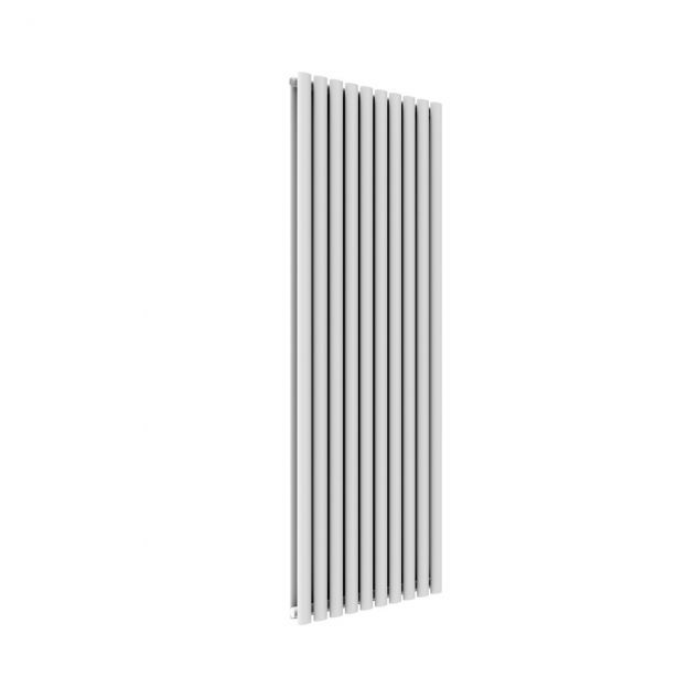 NILE 1800x590mm White Double Oval Panel Slim Designer Radiator Vertical Radiator