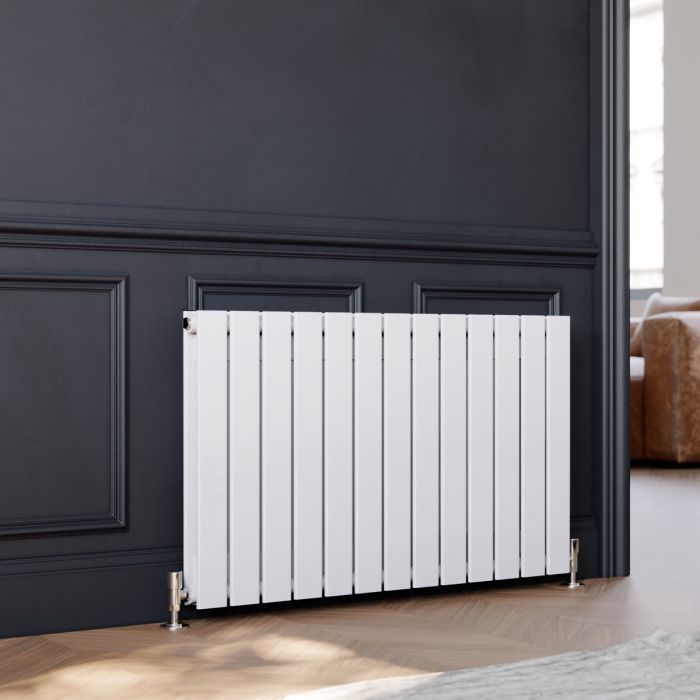 NILE 600x988mm Double White Horizontal Designer Radiator Flat Panel Modern Rads