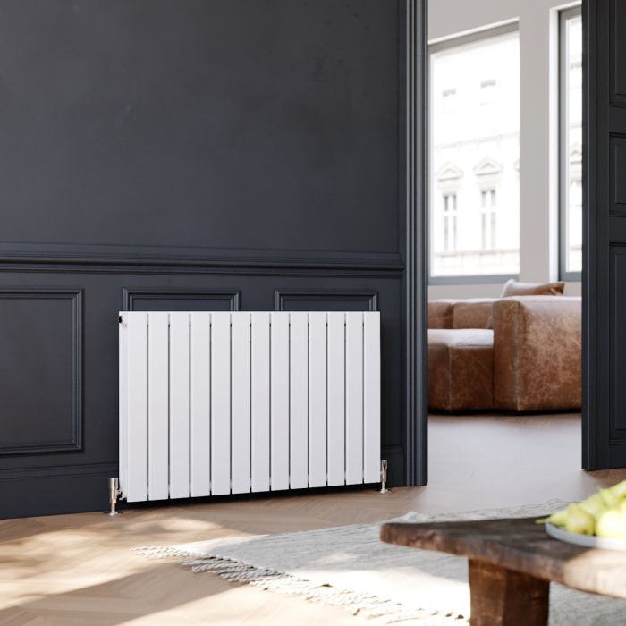 NILE 600x988mm Double White Horizontal Designer Radiator Flat Panel Modern Rads