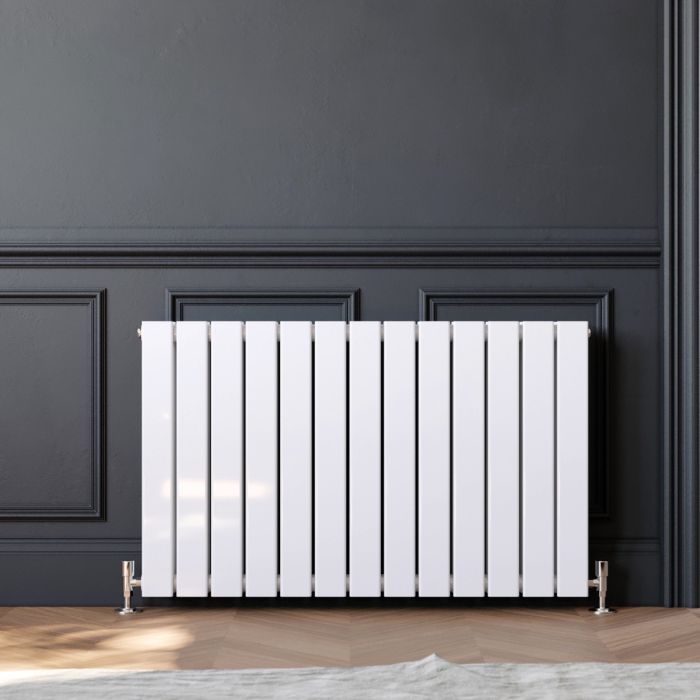 NILE 600x988mm Double White Horizontal Designer Radiator Flat Panel Modern Rads