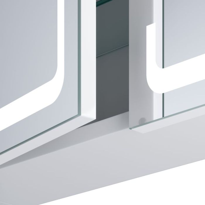 NILE 600mm x 900mm LED Bathroom Mirror Cabinet with Shaver Socket and Demister