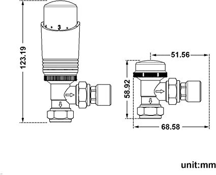 NILE White Angled Thermostatic Radiator Valve Set TRV Radiator Valves