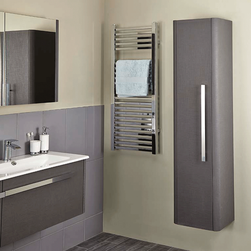 Linen Textured Grey 800mm Wall Mounted Vanity Unit with Basin
