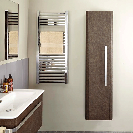 Linen Textured Rust Brown 600mm Wall Mounted Vanity Unit with Basin
