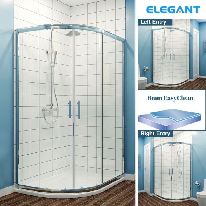 NILE 1200X800mm Reversible Offset Shower Enclosure Corner Cubicle 6mm Easy Clean Shower Enclosure