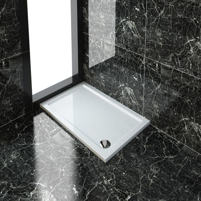 NILE 1600x900mm Sliding Shower Enclosure 8mm Easy Clean Nano Glass Large Shower Cubicle