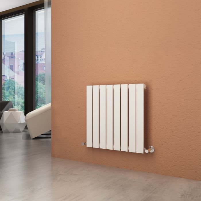 NILE 600X600mm White Single Horizontal Designer Column Flat Panel Radiator