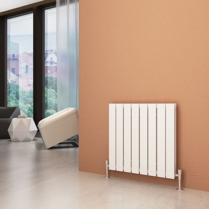 NILE 600X600 White Double ELEGANT Horizontal Designer Column Flat Panel Radiator