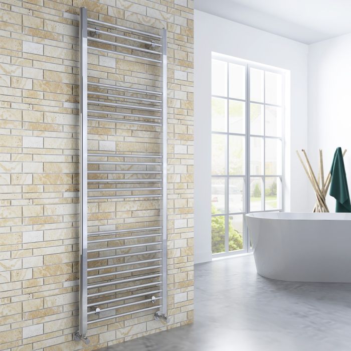 NILE 1800x600mm Straight Chrome Heated Towel Rail Rad Radiator Bathroom Central Heating