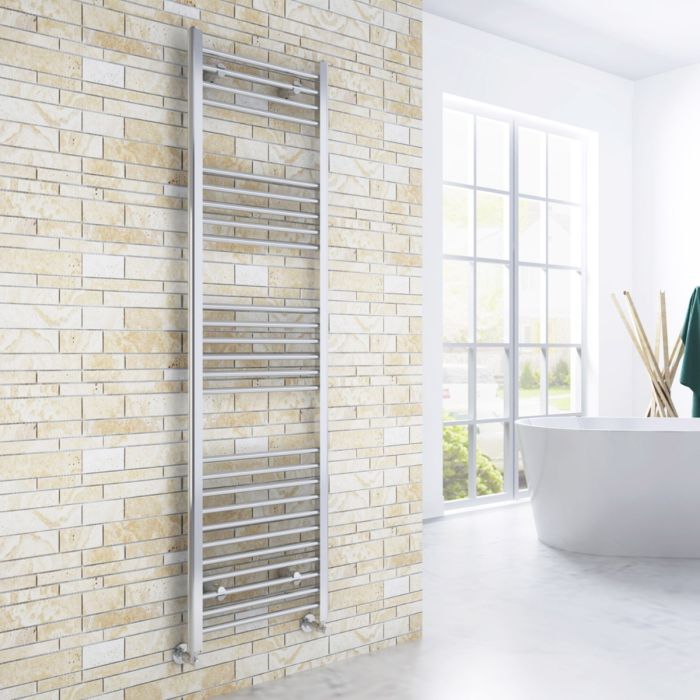 NILE 1800x500mm Designer Straight Chrome Bathroom Heated Towel Rail Radiator