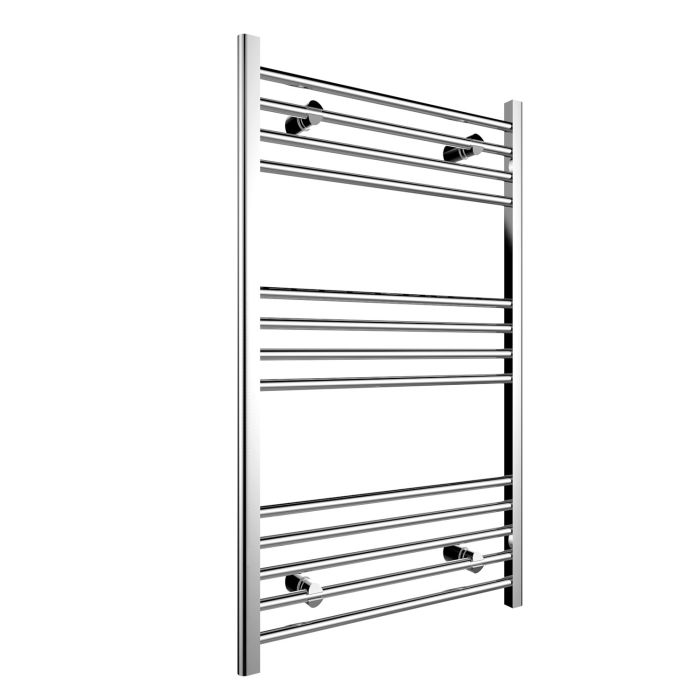 NILE 1000x600mm Straight Chrome Heated Towel Rail Rad Radiator Bathroom Central Heating