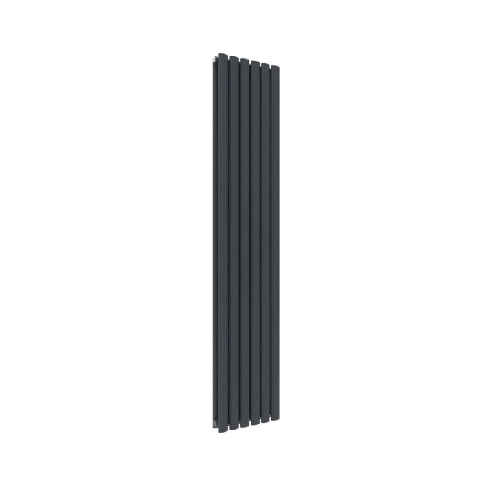 NILE 1800x360 Anthracite Oval Double Panel Slim Designer Radiator Vertical Grey Radiator