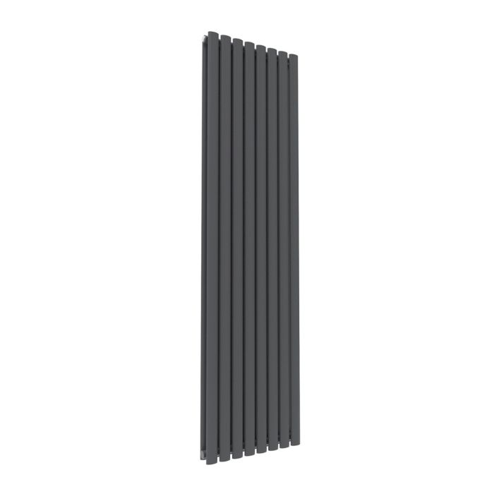 NILE 1800x472mm Anthracite Oval Double Panel Designer Radiator Vertical Grey Radiator