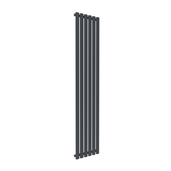 NILE 1800x360 Anthracite Oval Single Panel Slim Designer Radiator Vertical Grey Radiator
