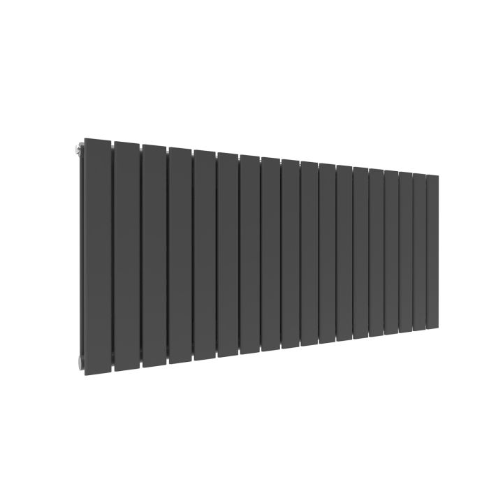 NILE 600 x 1360mm Anthracite Double Flat Panel Horizontal Designer Grey Column Radiators