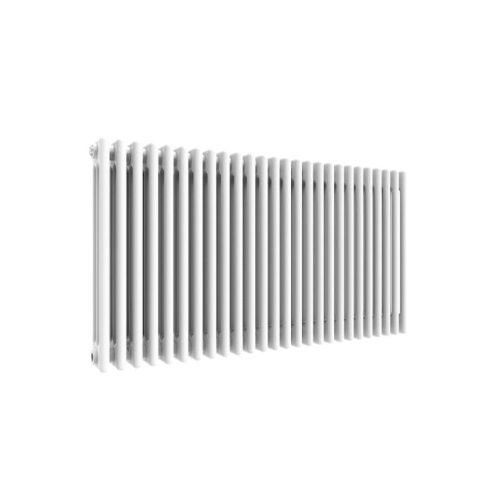 NILE 600x1177mm Traditional Radiator Cast Iron Style White Horizontal Radiator 3 Columns