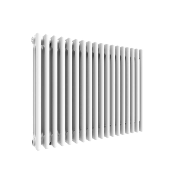 NILE 600x821mm Traditional Radiator Cast Iron Style White Horizontal Radiator 3 Columns