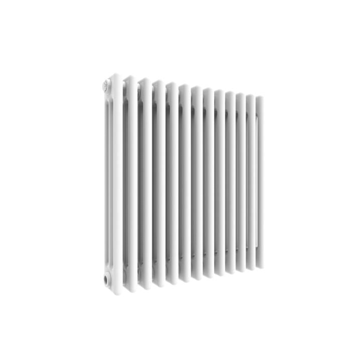 NILE  600x599mm Traditional Radiator Cast Iron Style 3 Column White Horizontal Radiator