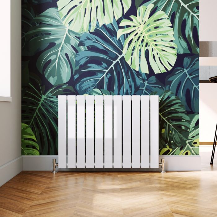 NILE 600X836mm White Horizontal Designer Single Column Flat Panel Radiator