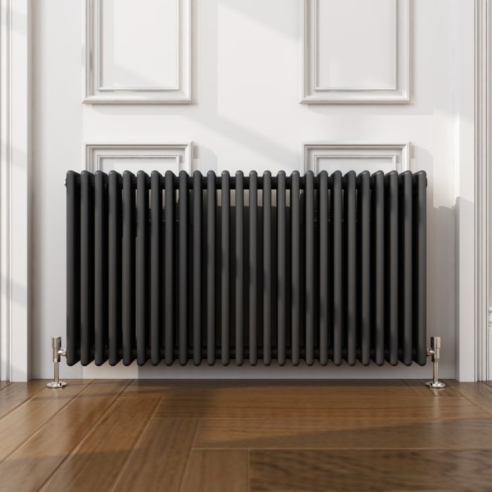 NILE Traditional 600x1190mm 3 Column Anthracite Grey Horizontal Radiator SKU R13-6011A
