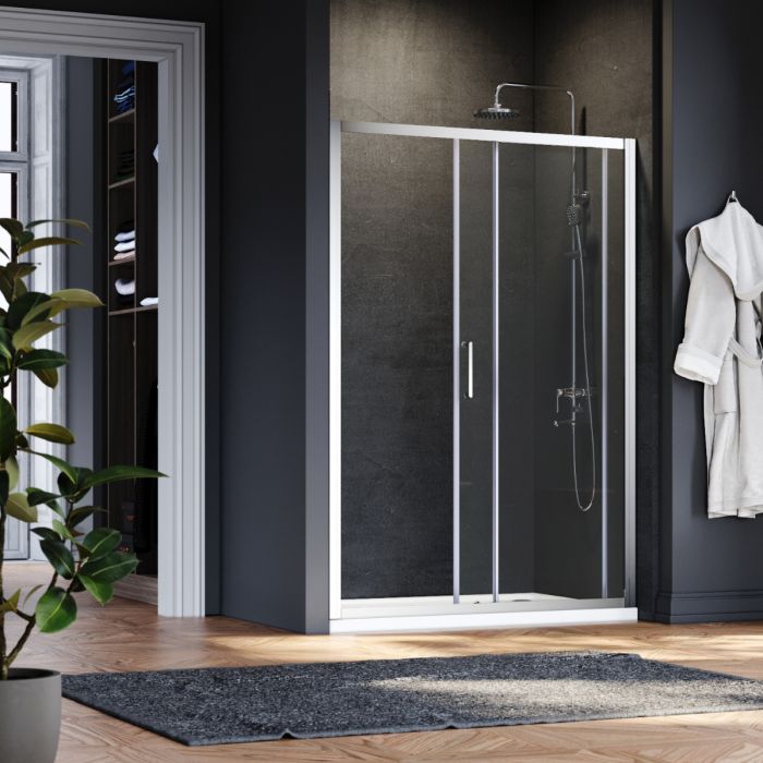 NILE 1400mm Sliding Shower Door 8mm Easy Clean Nano Glass Shower Screen