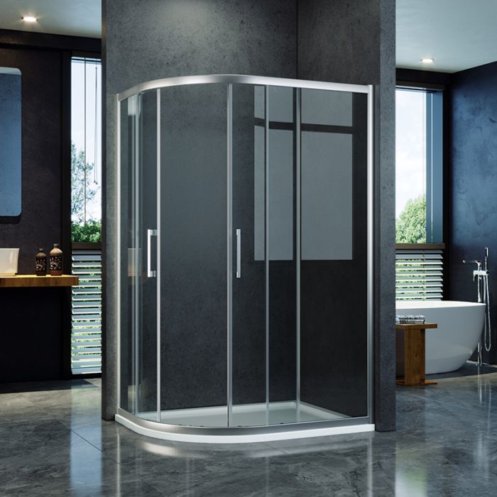 NILE Reversible 1000x900mm Offset Shower Enclosure 8mm Easy Clean Nano Glass Shower Cubicle