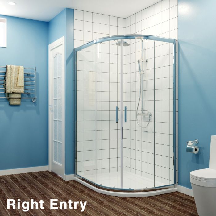 NILE 900X800mm Reversible Offset Shower Enclosure Corner Cubicle