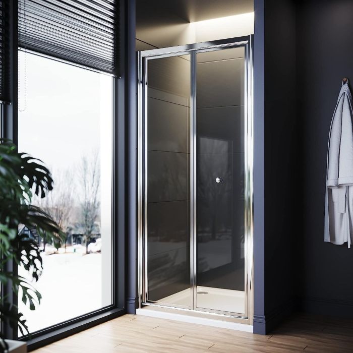 NILE 800mm Bifold Shower Enclosure with Magnetic Reversible Folding Shower Cubicle Door