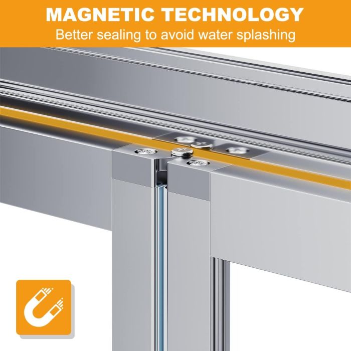 NILE 760mm New Bifold Shower Enclosure with Magnetic Reversible Folding Shower Cubicle Door