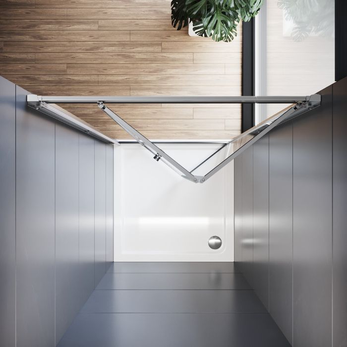 NILE 800mm Bifold Shower Enclosure with Magnetic Reversible Folding Shower Cubicle Door