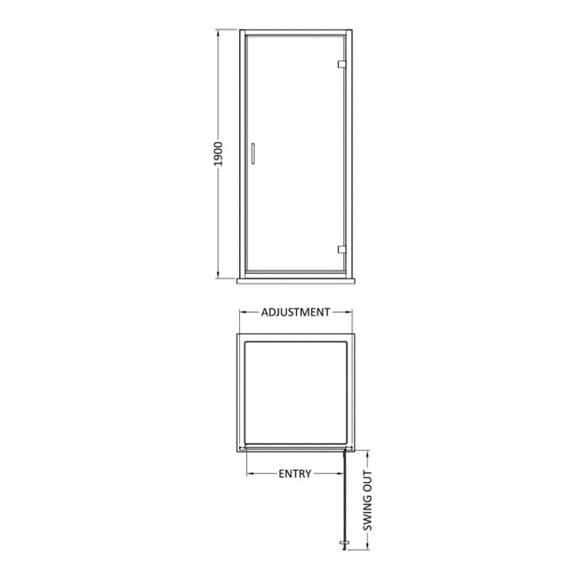 nuie Chrome Hinged Shower Door 70cm