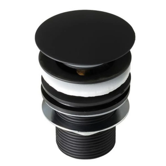 Optim Noir Unslotted Basin Click Clack Waste - Matt Black