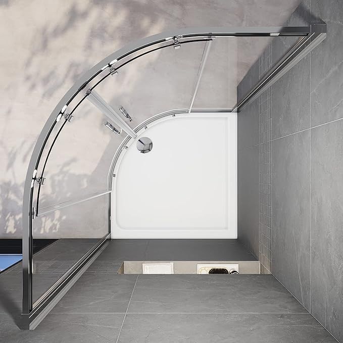 NILE 800x800mm Quadrant/Offset Shower Enclosure 6mm Tempered Glass Safety Sliding Door Shower Cubicle