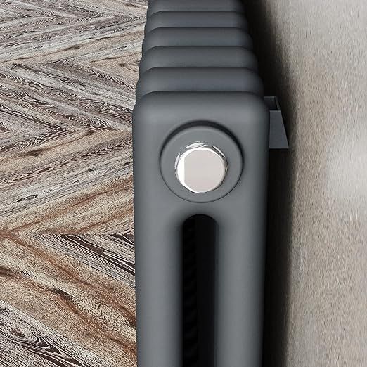 NILE 1800 x 554 mm 2 Column Traditional Radiator Anthracite Double Vertical Cast Iron Radiator Grey
