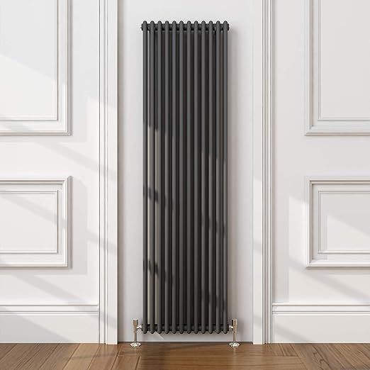 NILE 1800 x 554 mm 2 Column Traditional Radiator Anthracite Double Vertical Cast Iron Radiator Grey