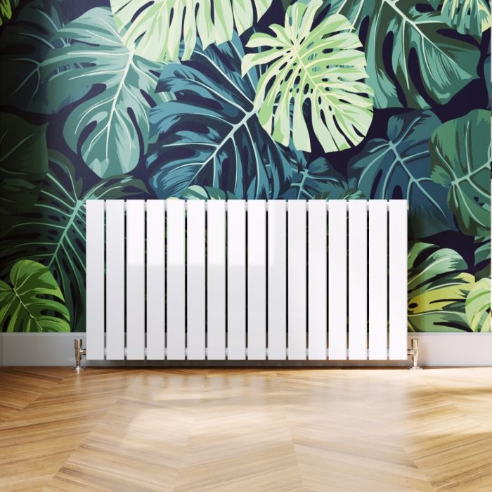 NILE 600 x 1216mm White Single Flat Panel Horizontal Designer Column Radiators